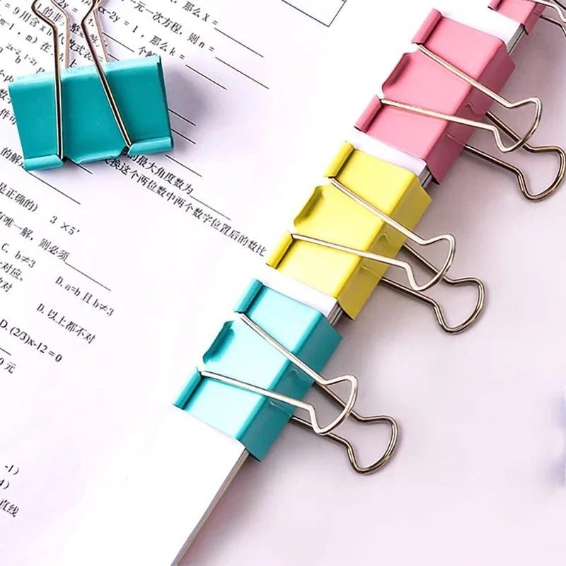 5-30Pcs Metal Binder Clips Colorful File Paper Clip 15/19/25/32/41/51mm Used for Books Stationery Clip School Office Supplies