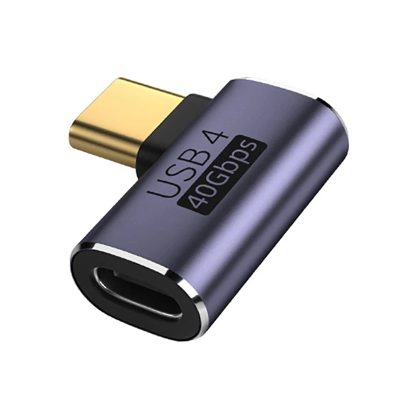 NNBILI USB4.0 40Gbps OTG type C 90 degree 100W 5A USB C to Type C Fast Charging Converter USB C Data Adapter For Macbook 8K60HZ