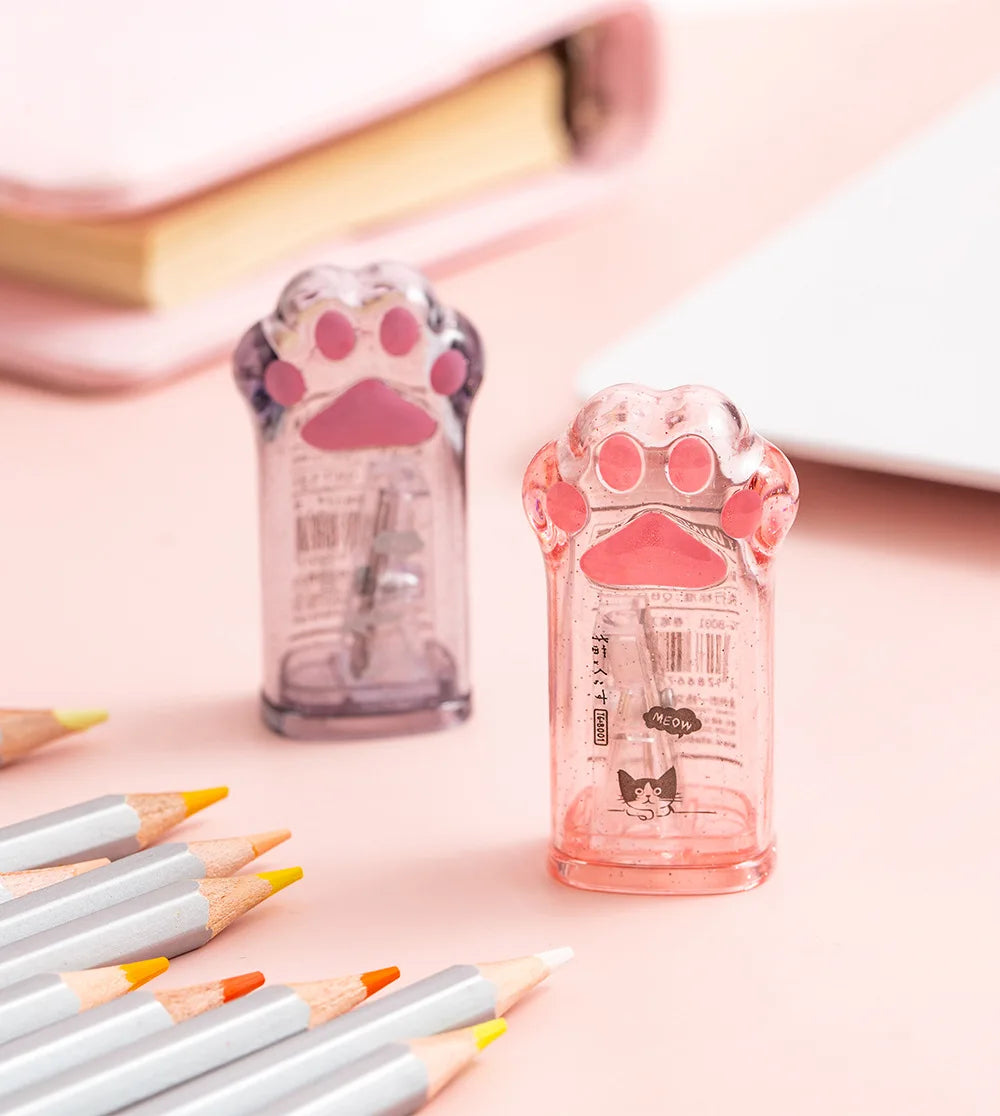 Kawaii Cat Paw Pencil Sharpener Cute Portable Kids School Stationery Gift