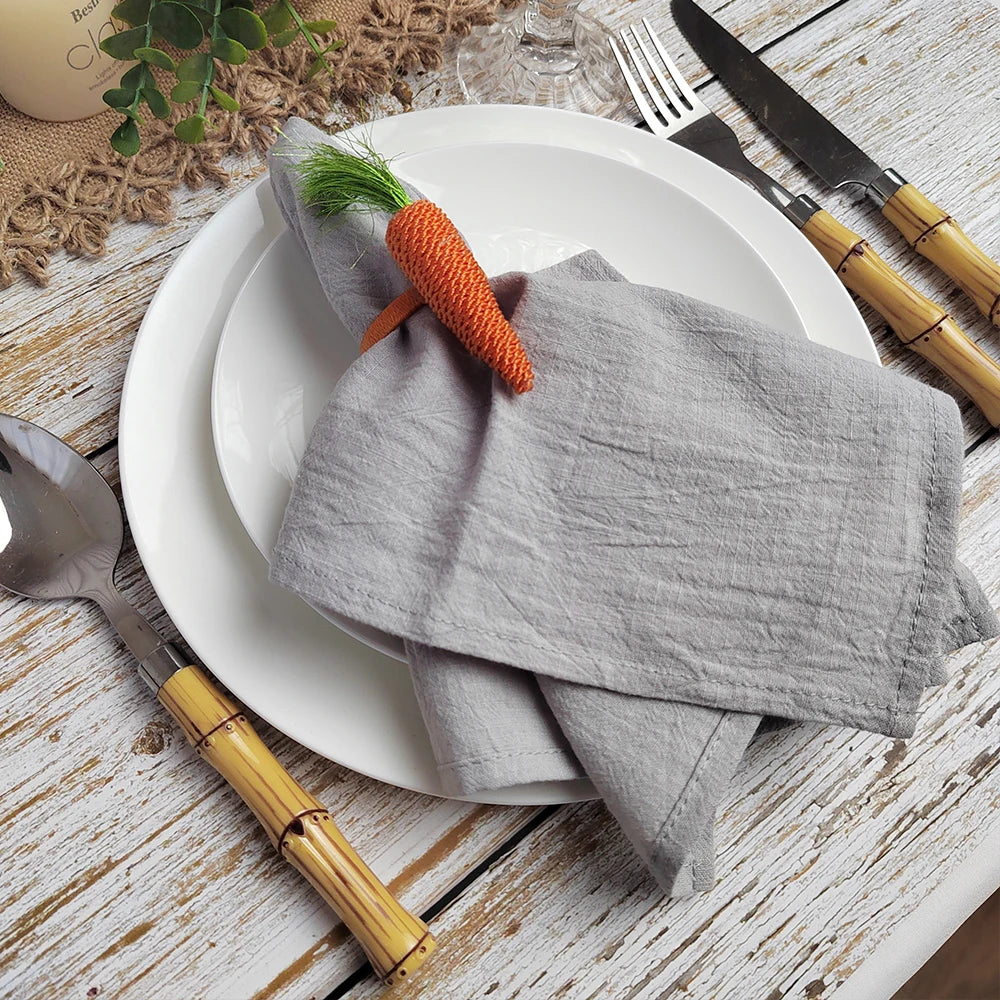 Set of 6 Cotton Dinner Cloth Napkins 30x45cm Soft Washable Perfect for Weddings Parties Christmas Birthdays and Family Gathering