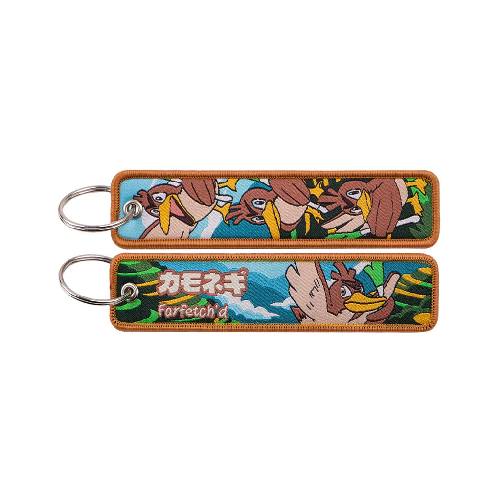Kawaii Japanese Elf Anime Embroidery Key Fobs Key Tag Motorcycles Cars Backpack Chaveiro Keychain Fashion Keyring Friends Gifts