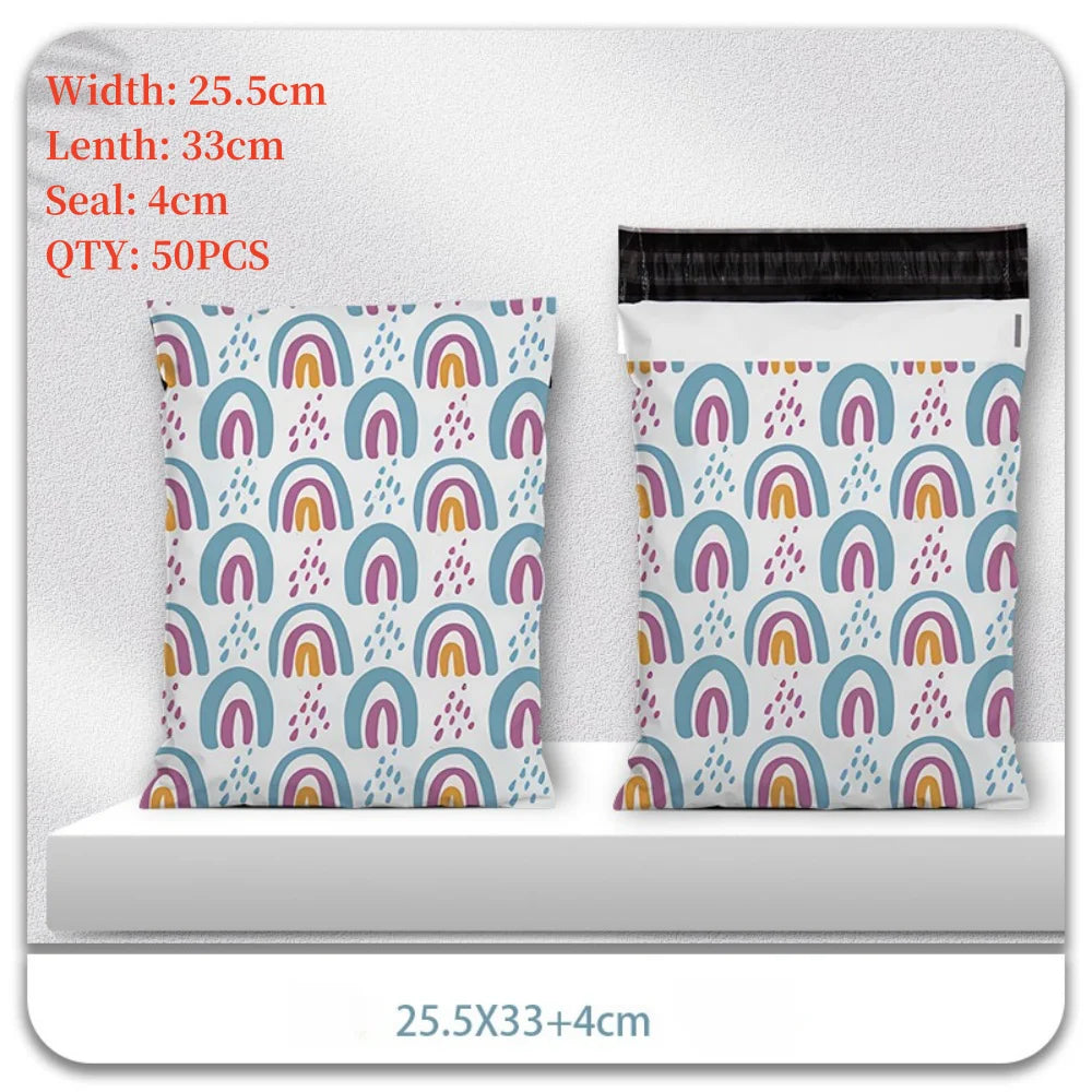 PE Plastic Self-Seal Mailbag，50PCS Thicken Shipping Bags, Cute Cartoon Poly Envelope, Panda Postal Courier Bags