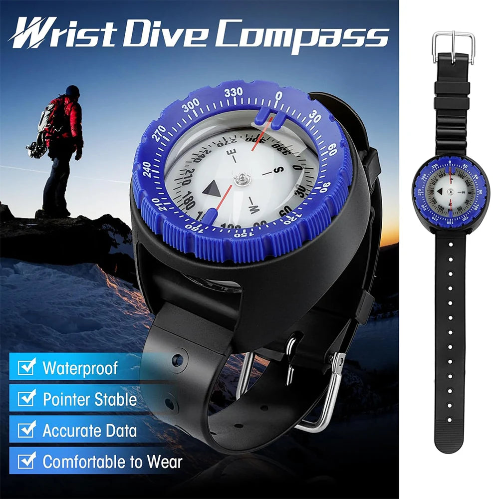 Digital Underwater 50m Diving Compass Professional Waterproof Navigator Digital Scuba Luminous Balanced Watch Swimming Outdoor