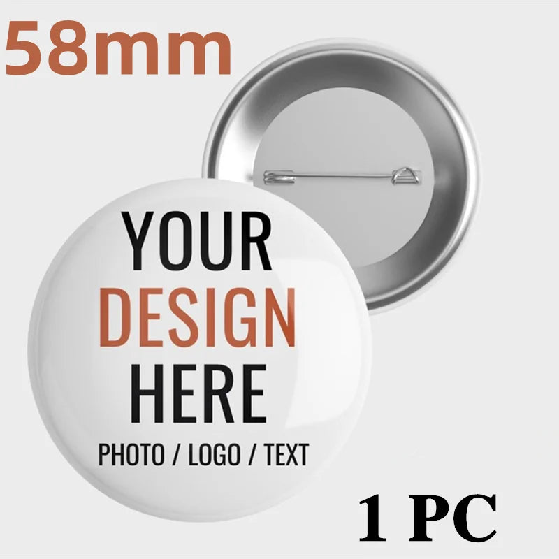 Custom Personalized Tinplate Pins With Text And Picture Printing As Metal Lapel Badge For Custom Brooches For Friends Wholesale