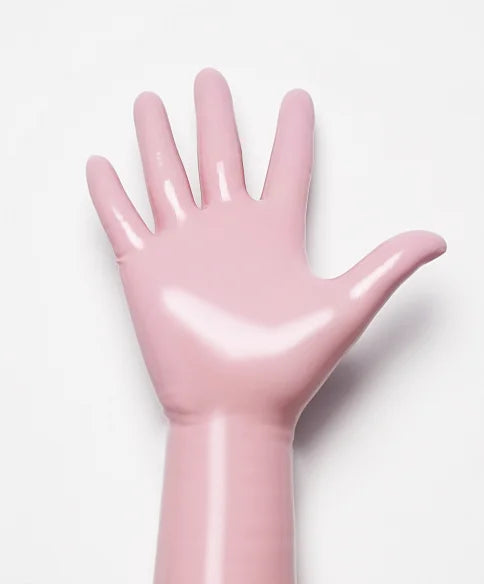 Transparent Tone Latex Short Gloves Stretchy Natural Rubber Full Finger Gloves