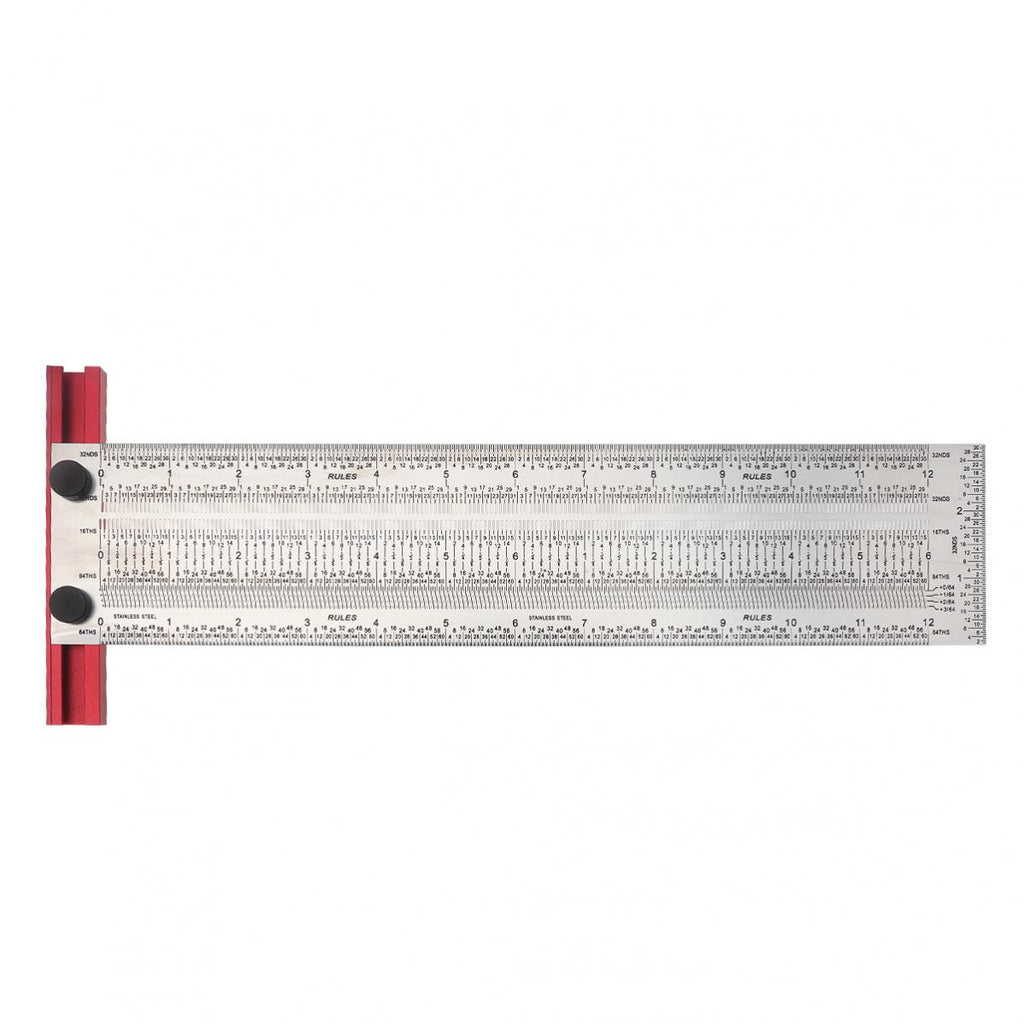 6/12 Inch Line Ruler Precision Marking 1/ 64" T Rule Woodworking Tools Stainless Steel Positioning Scribe Gauge with Marking Pen