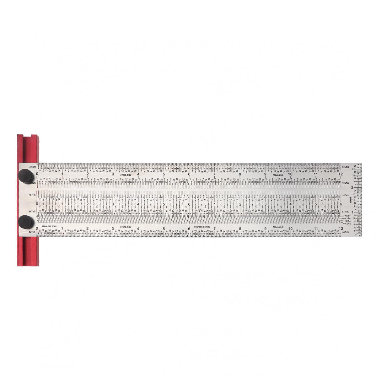 6/12 Inch Line Ruler Precision Marking 1/ 64" T Rule Woodworking Tools Stainless Steel Positioning Scribe Gauge with Marking Pen