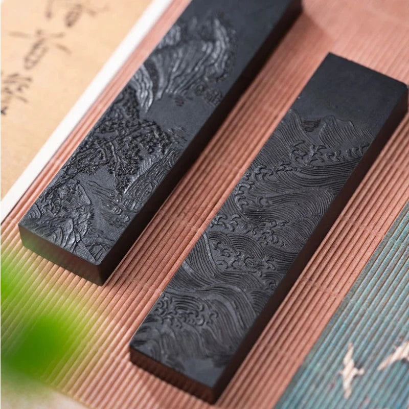 Chibese Calligraphy Sumi Ink Stick for Writing Painting Ink Stone Calligraphy Brush Rectangle Chinese Style Ink Blocks Drawing