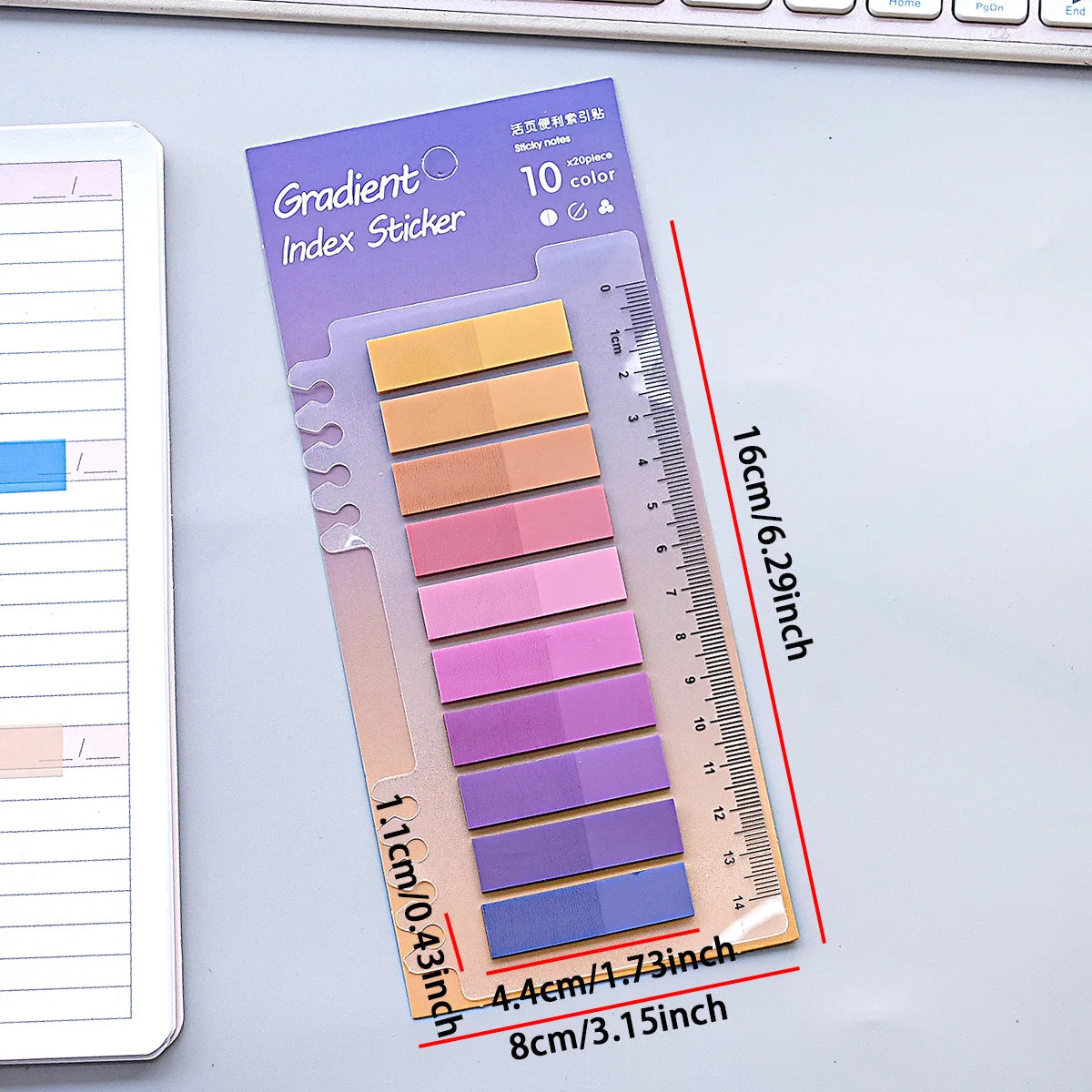 200 Sheets 6Series Color Sticky Notes  Self-Adhesives Memo Pad Bookmark Marker Memo Sticker Paper Office School Supplies