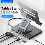 Blueendless Ipad Stand USB C Hub 4K 60HZ HD Type-C 100W PD SD/TF Slot Reader USB 3.0 5Gbps 9 In 1 Type-C Hub Ipad Holder