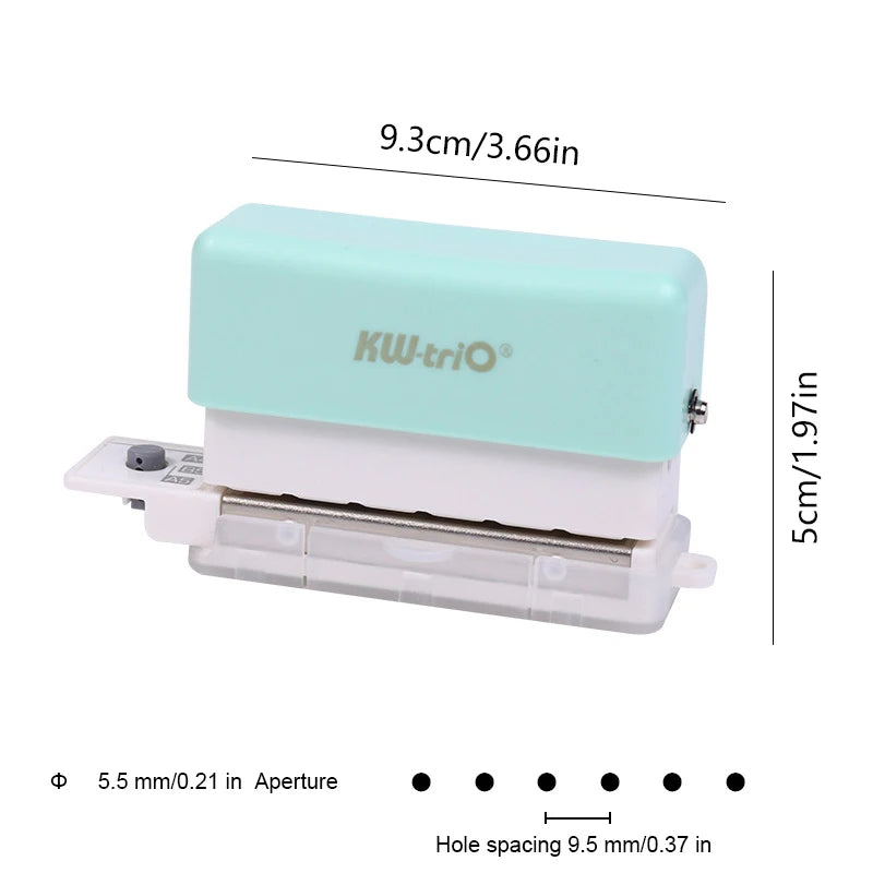 Handheld Mini 6 Hole Paper Puncher 5.5mm Aperture Versatile Scrapbook DIY Paper Cutter Ideal for Students Office Use