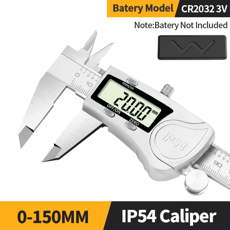 Kerseo Digital Caliper Stainless Steel Metal Vernier Caliber Measuring Tools Woodworking Thickness Gauge Depth Electronic Ruler