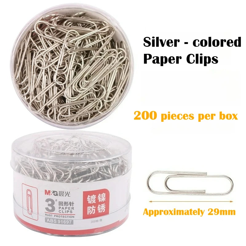 M&G Paper Clips - Silver Barrel & Cute Colorful Styles Office Supplies Small Size Ideal As Bookmarks for Organizing Papers