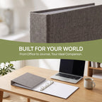 Loose-Leaf Notebook Cover Fabric Binder Refillable 3-Ring Binder Suitable for Paper Documents Music Scores Notebook