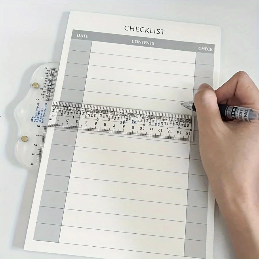 1pc Acrylic Double Scale T Ruler, DIY Manual Measurement Reference Ruler Multi-Function Drawing Tool