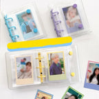 Mini Transparent 3 Ring Binder Covers, Beaded Storage Soft Notebook Closure Loose Leaf Folder Round Ring Cover Protector Button