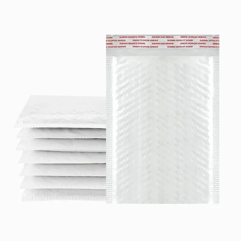 1-500PCS Poly Bubble Mailers Padded Envelopes Self Seal Bubble Lined Waterproof Cushion Shipping Enveloper Mailers White