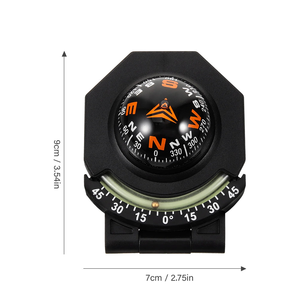 Foldable Tilt Angle Compass Ball Car Dash Glow Traceless Tape Marine Boat Surface Mount Direction Compass Dashboard Accessories