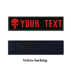 Skull Logo 10X2.5cm Embroidery Custom Name Text Patch Stripes Badge Iron On Or  Patches