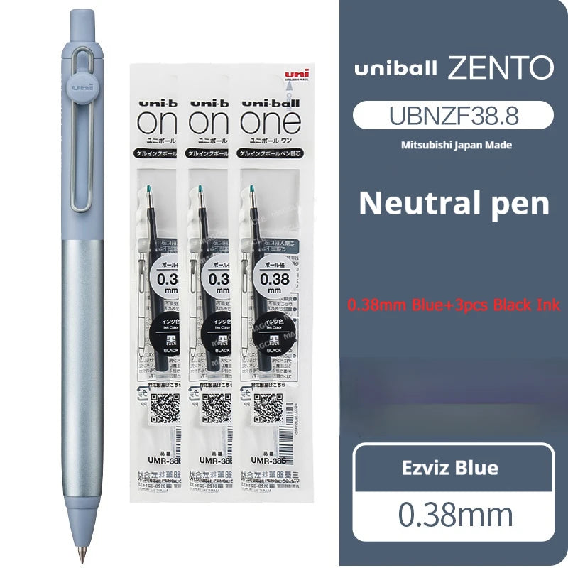 Japanese uni-ball ZENTO Gel Ink Pen Limited Flow Model Metal Push Ultra-Smooth Writing 0.38/0.5mm Signing for Students Business