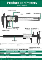 100/150mm Digital Caliper Vernier Caliper Gauge Measuring Tool for Carpentry Tools with Carbon Fiber Dial and Electronic Ruler