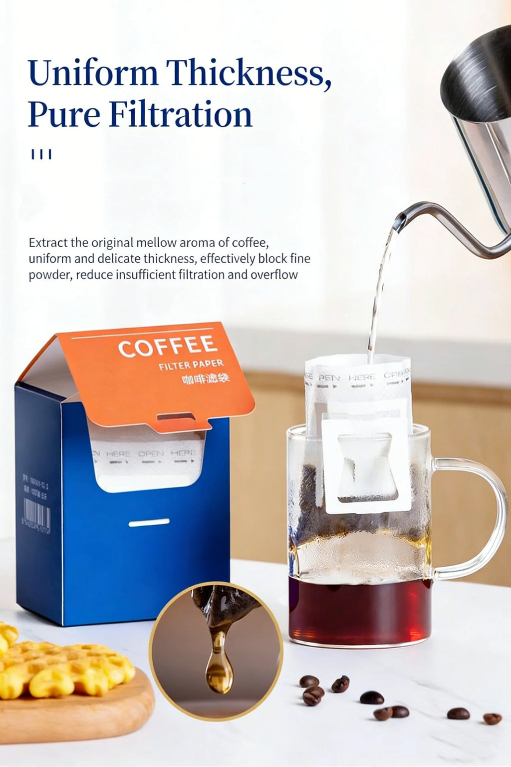 Disposable Coffee Filter Bags Portable Drip Coffee Paper Pack Hanging Ear Espresso Coffee Accessories Tea Brewing Tools