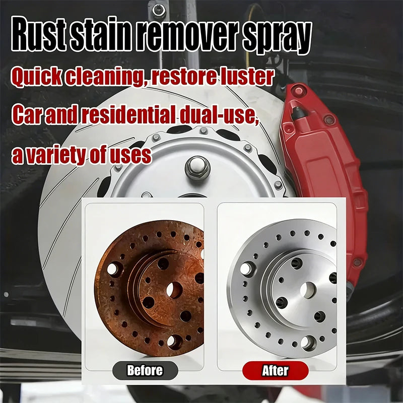 Large Capacity Powerful Car Rust Remover Spray - Exhaust/Wheel Care, Metal Powder Remover.