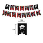Pirate Theme Disposable Tableware Treasure Map Ship Paper Plate Cup Tablecloth Kids Pirate Birthday Party Decoration Supplies