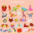 Children's colorful origami set, double-sided origami paper and instruction manual, suitable for DIY art and handmade projects