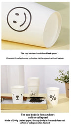 50pcs 250ml Paper Cups Natural Pulp Personalized Disposable Coffee Tea Milk Cup Drinking Accessories Camping Party Supplies종이컵