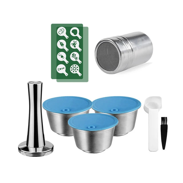 Refillable For Dolce Gusto Capsule Silicone Sleeve Stainless Steel Metal Dolci Gusto Coffee Maker Coffee Scoop Tamper i Cafilas