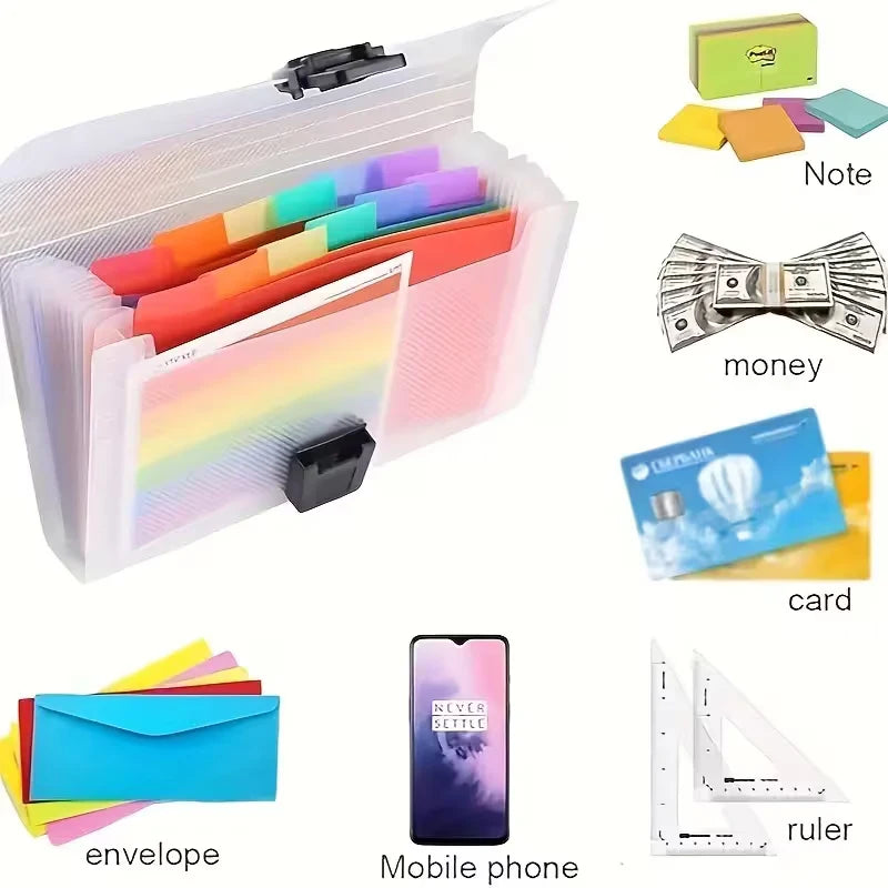 13-Compartment Mini Accordion Bag, A6 Multi-Layer Accordion Folder, Document Folder, Receipt Folder, Pocket Accordion File Manag
