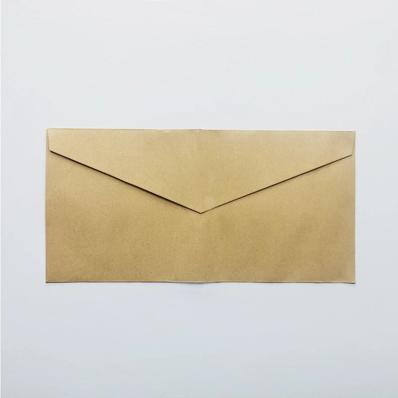 10Pcs Vintage Kraft Paper Envelopes Blank A4 triangle cowhide Handmade black Set Writing Christmas Invitations 22*11CM