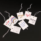 3cm*4.5cm Hanging Ornaments Card With Elastic Rope Tag White Cardboard Blank Price Label
