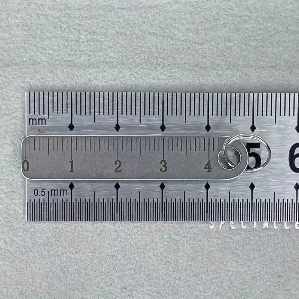 High Quality Portable Stainless Steel Mini Ruler Anti Lost Small Size Metal Ruler Keychain Mini Straight Ruler School Supplies