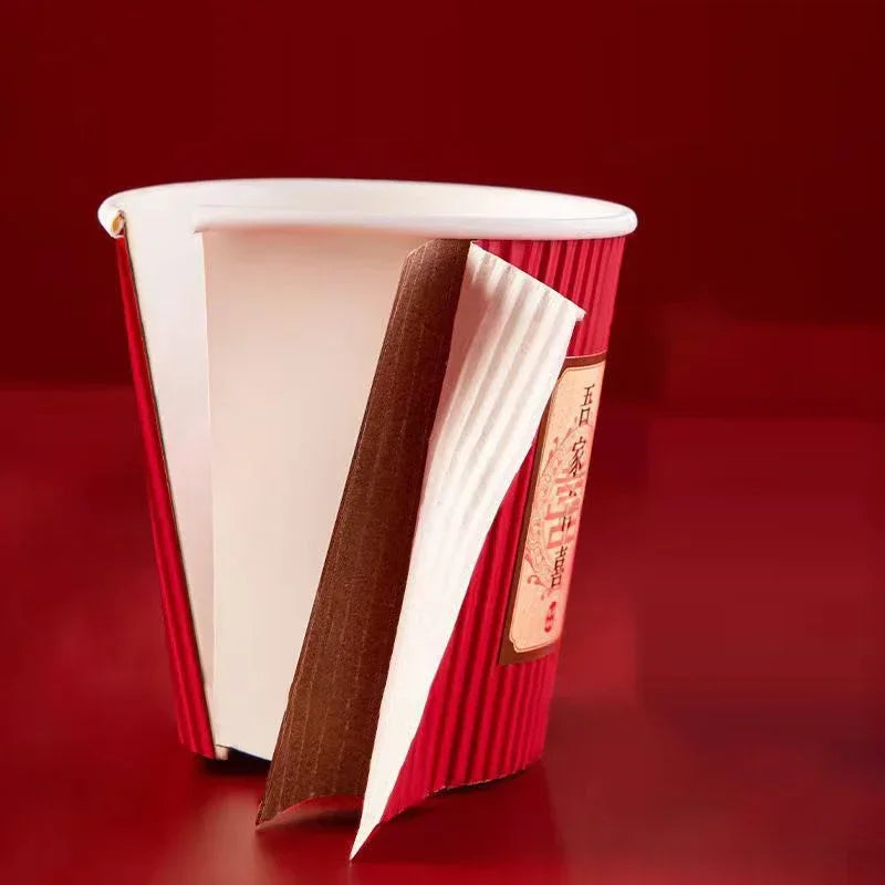 20Pcs/set Chinese Style Cups Wedding Supplies Three-Layer Thickening Disposable Wedding Decoration Red Cups for Party Supplies