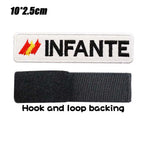 Custom Spain Name Tags Army Blood Number ID Embroidered Patches with Iron on Hook Backing