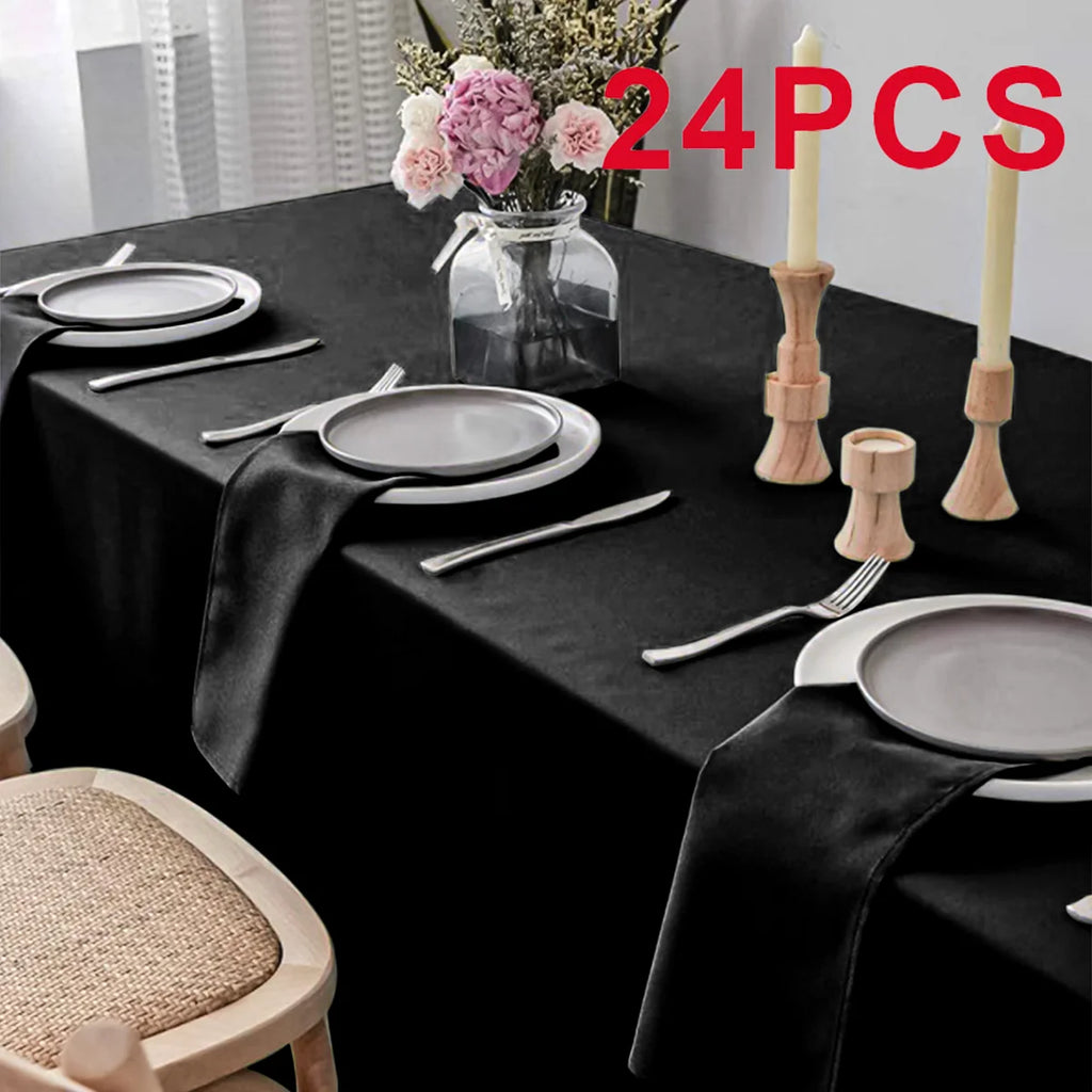 Set Of 6/12/24 40x40cm Table Cloth Napkins Durable Polyester Thicken Placemat Reusable for Kitchen Dining  Wedding Decoration