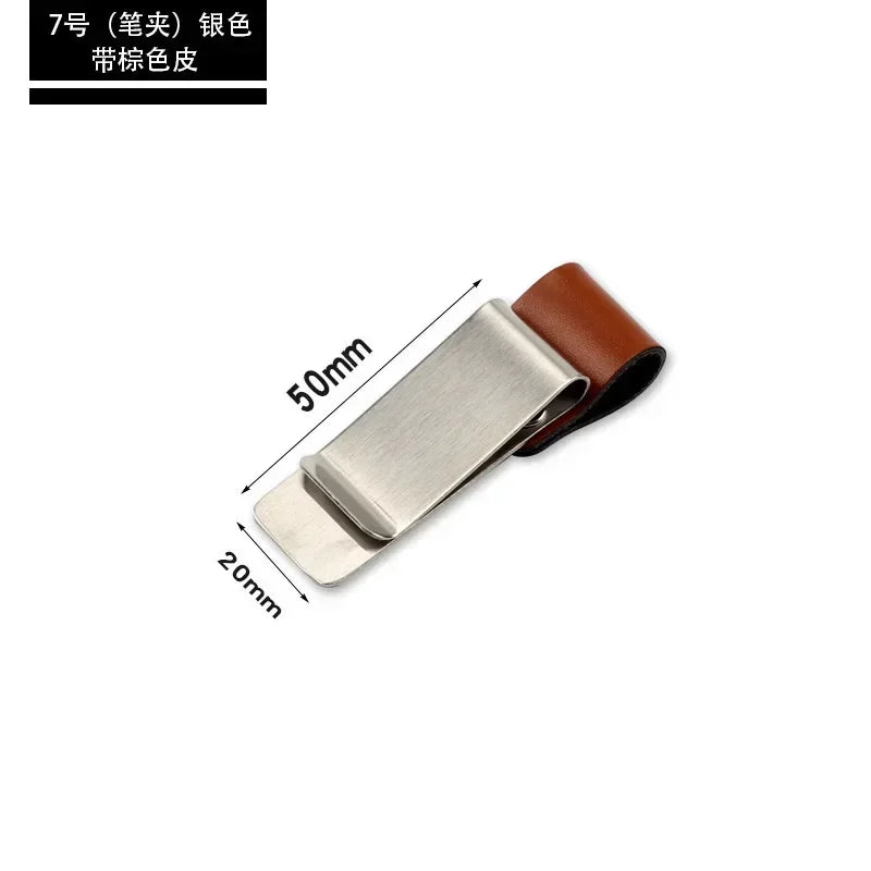 1pc Travelers Notebook Pen Holder Retro Metal Leather Pen Clip Stainless Steel For Midori Travelers Notebook Diary