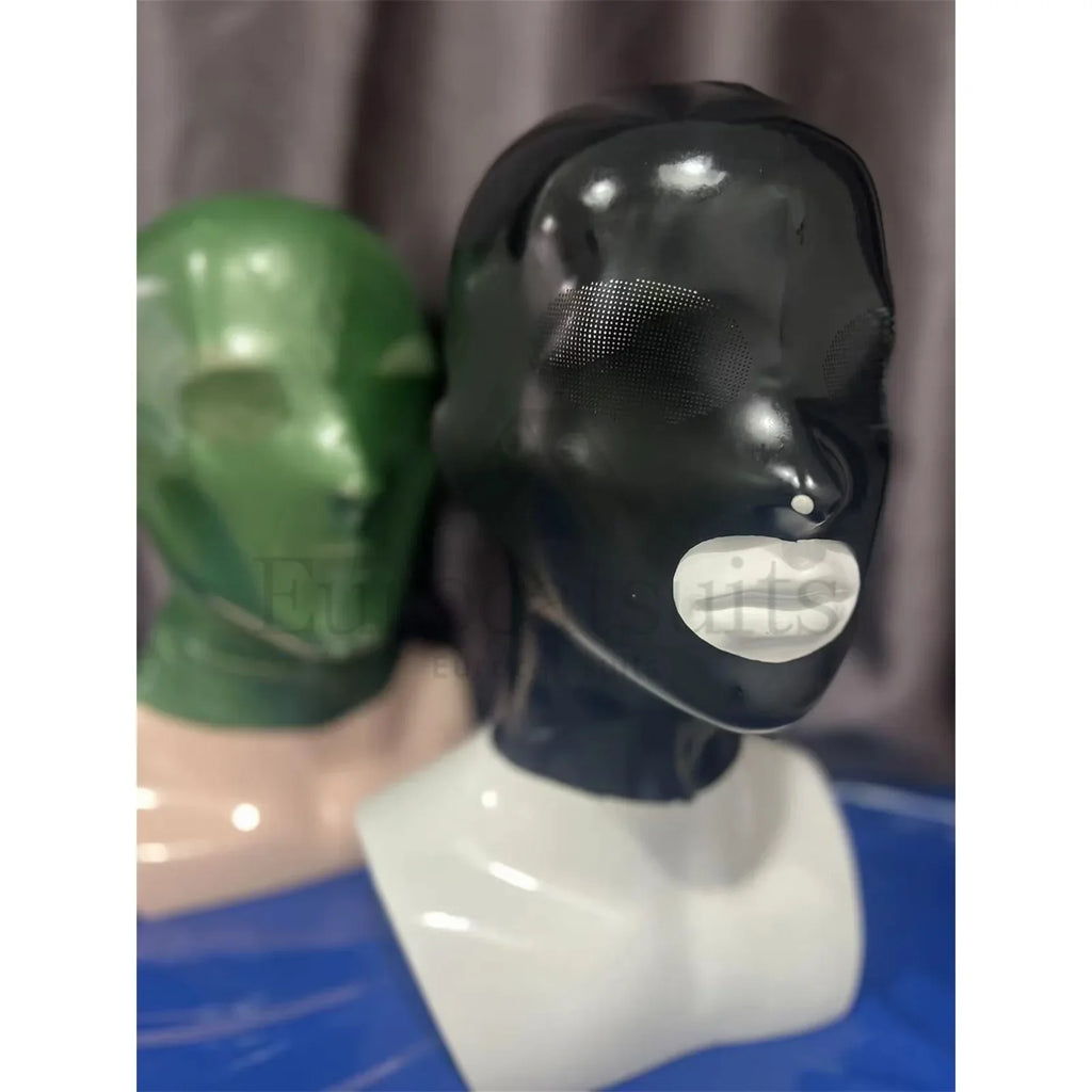 Latex Hooded Mask rubber  Restraints  fetish Gloves seamless  rubberman  Catsuit Fetish latex gloves rubber bodysuit
