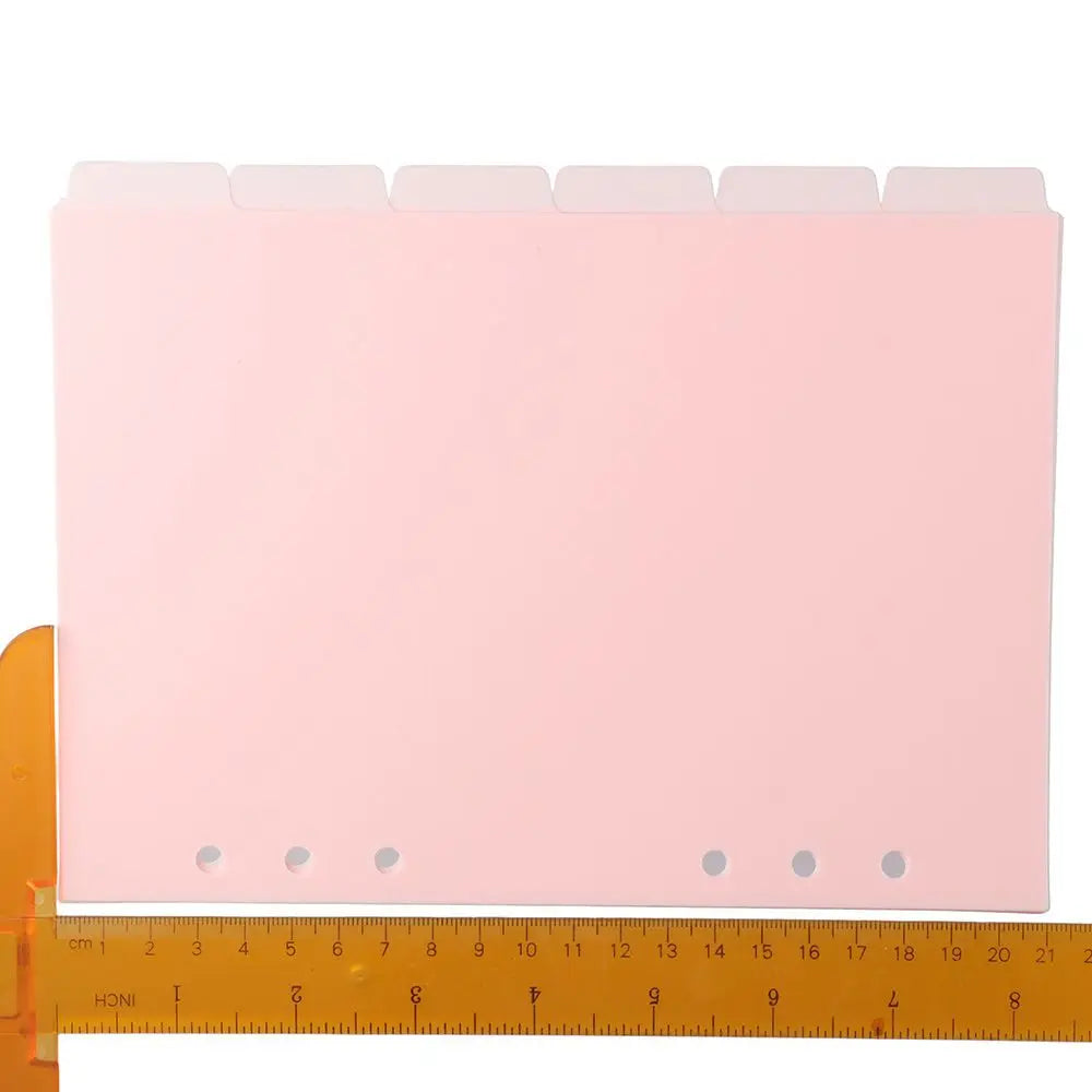 6 PCS Planner 6 PCS Binder Divider A5 Plastic Index Page Tabs Pink 6 Ring Binder Index Dividers Home