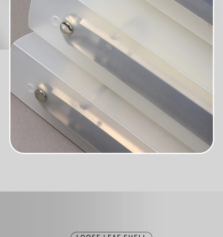 3Pcs Frosted Transparent A4 Loose Leaf Binder 3 Hole Punchless Snap Button File Folder Office School Document Storage Organizer