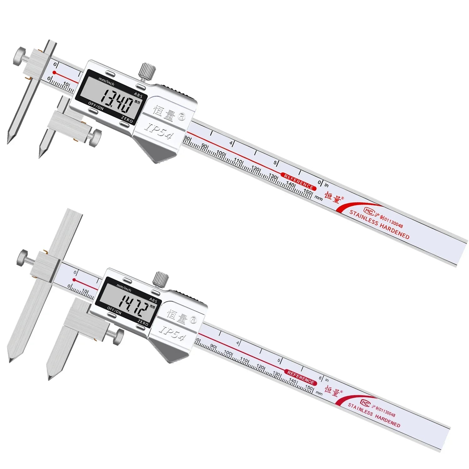 Round Hole Center Distance Digital Caliper 10mm 20mm Cone Probe Measuring Hole Center Distance Hole Distance Center Line Caliper