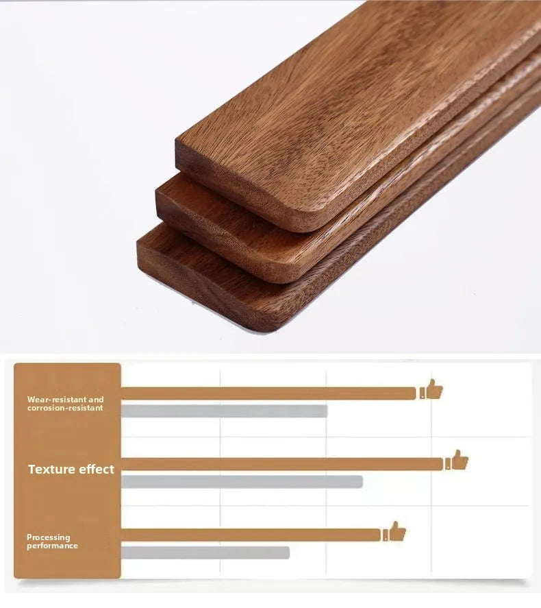 Solid Wood Keyboard Wrist Rest for 87 Key Mechanical Keyboard, Ergonomic Wooden Palm Rest with Non Slip Base