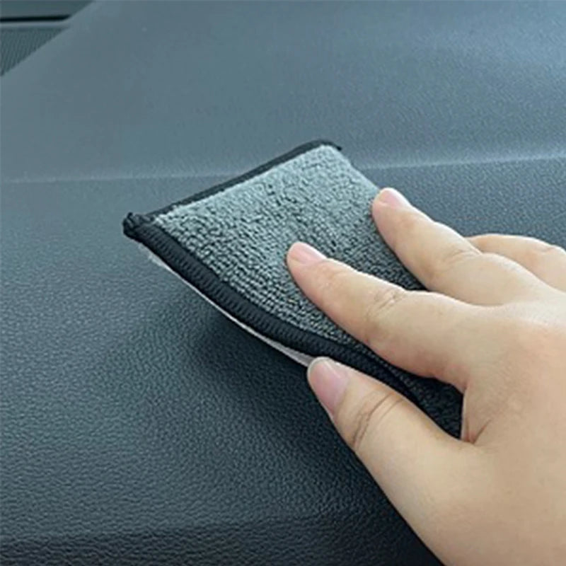 2-10Pcs Soft Double Side Microfiber Scrubbing Sponge Car Leather Cleaning Microfiber Towel Wax Sponge Auto Detailing Tools