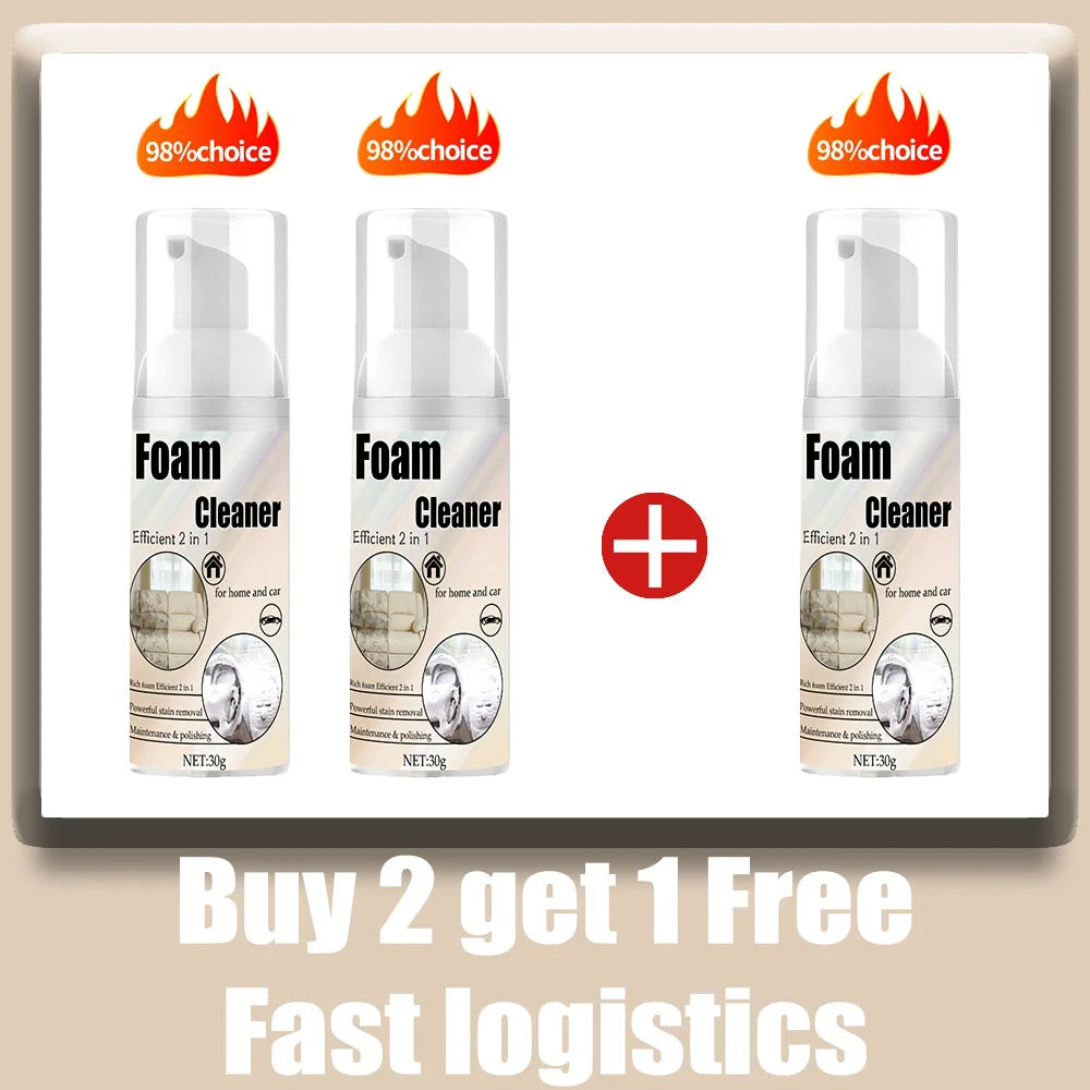 Multifunctional Foam Cleaner Car Interior Stain Removal and Cleaning Leather Seat Home Foam Cleaner Spray Maintenance Wash