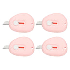 4/8Pcs Mini Box Cutters Retractable Small Utility Knife Portable Cute Letter Envelope Opener with Keychain Hole Office Supplies