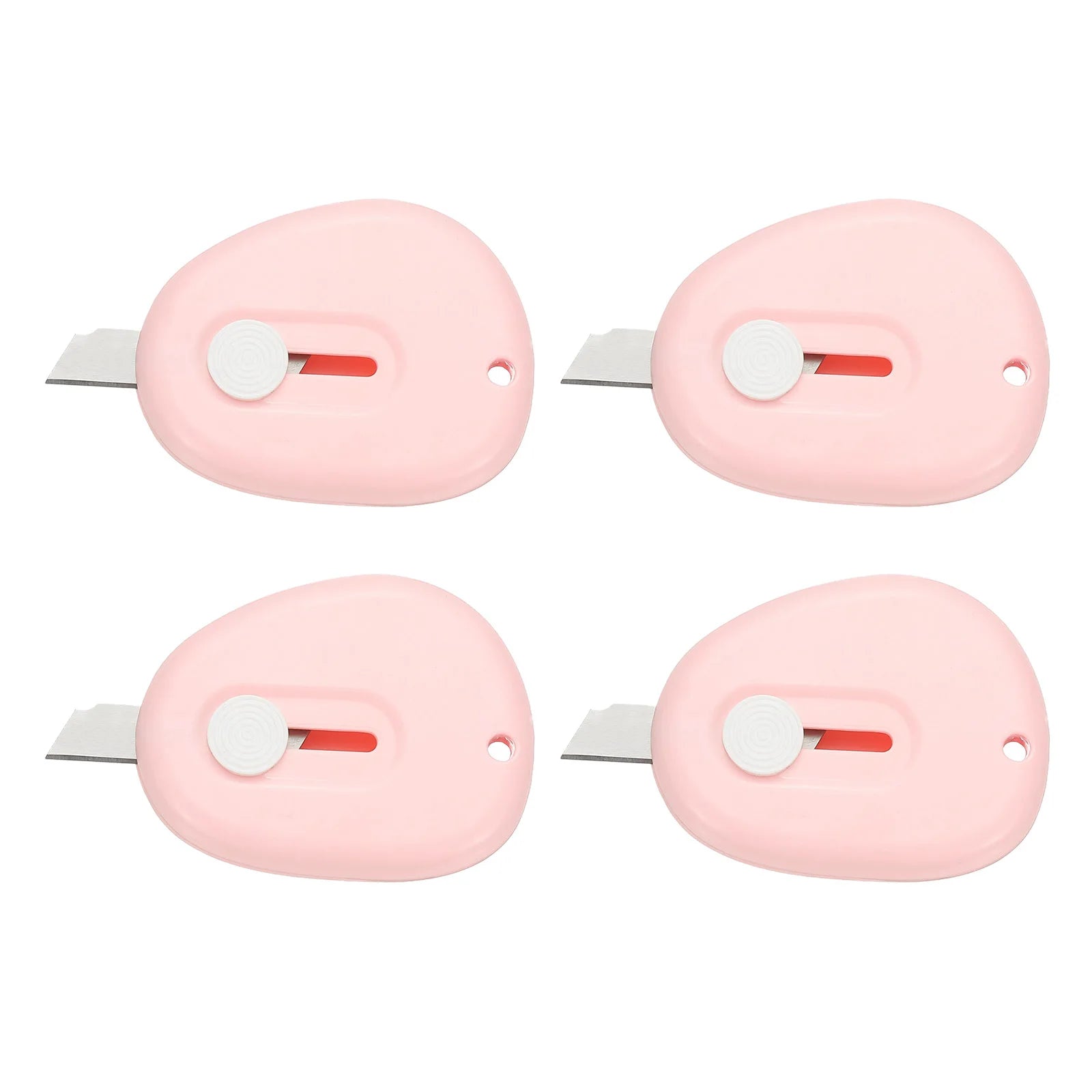 4/8Pcs Mini Box Cutters Retractable Small Utility Knife Portable Cute Letter Envelope Opener with Keychain Hole Office Supplies