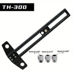 300/500MM Woodworking 2 in 1 Drilling Positioning Scoring Ruler - Adjustable T Square - Aluminum Scriber Marking Gauge Tool