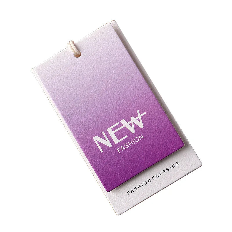 Custom Clothing Hang Tags 700gsm Milano Paper Printed Logo MOQ 200pcs for Apparel Brand Price Tags